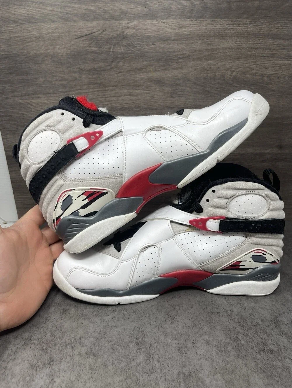 Air Jordan 8 Bugs Bunny Sneakers Mens Size 10.5 White Red Black Lot 305381-103